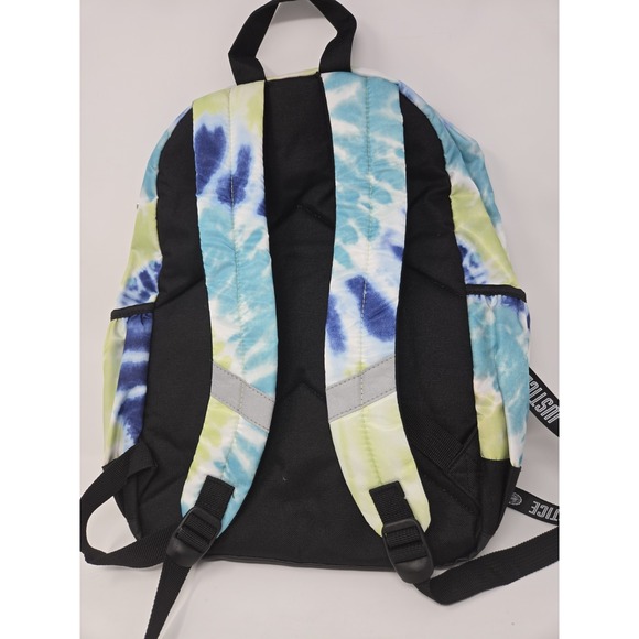 Justice 3 Pc Backpack/Lanyard-Lunch&Gadget Bags/Tie dye-Bluegreens/Shinning Trim - Picture 4 of 7